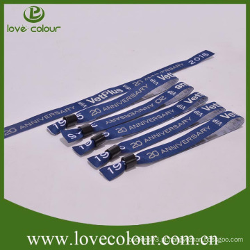 Promocionais pulseiras de tecido wovenfabric wristband ajustável